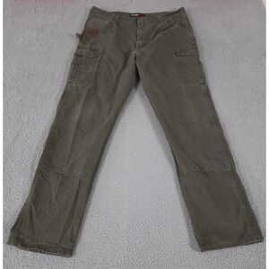 Wrangler Pants Mens 42x36 Green Riggs Workwear Ripstop Ranger Double Knee Cargo